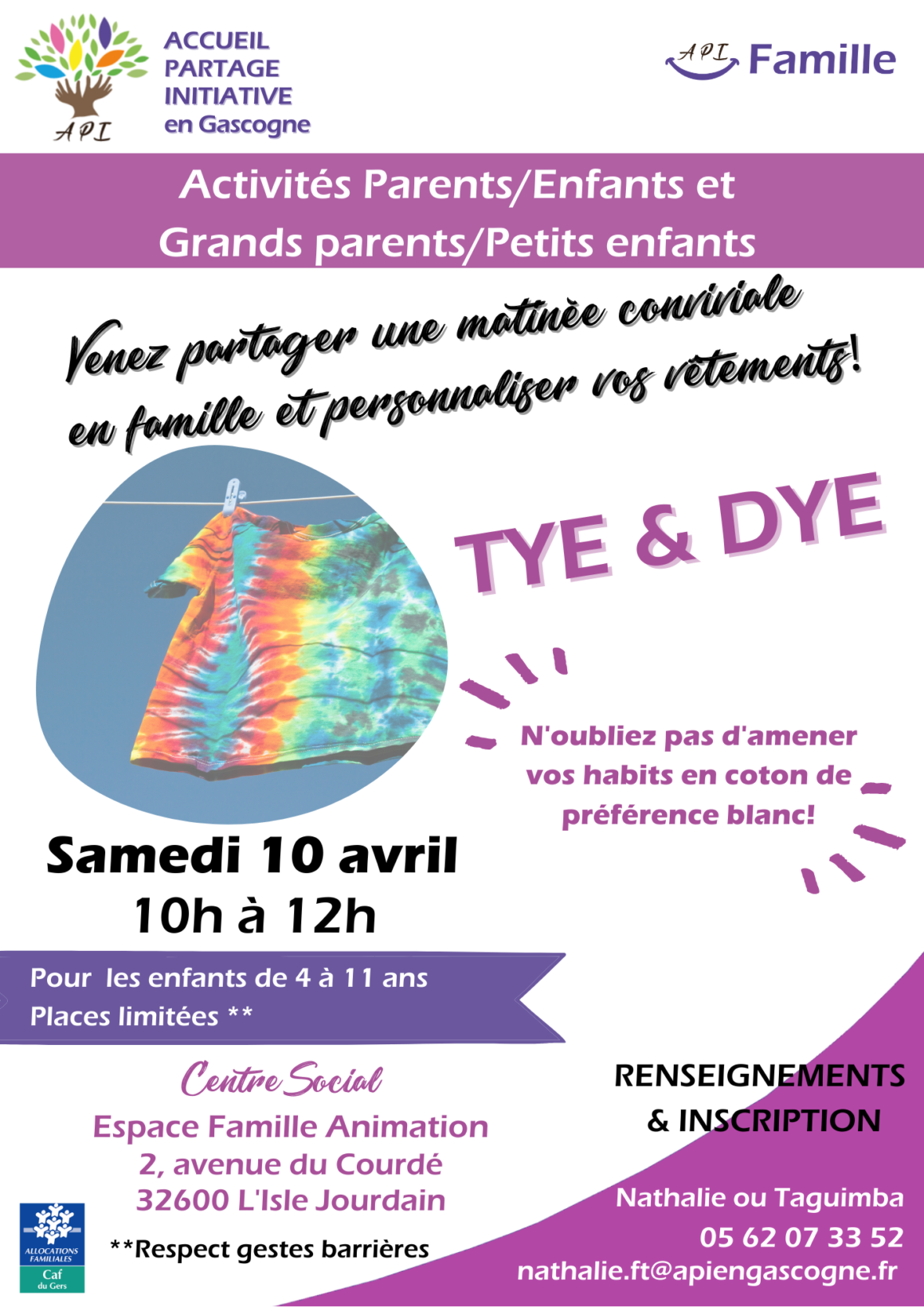 Affiche activité Tye & Dye